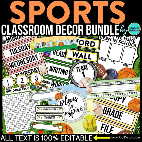 Sports Classroom Theme Decor Bundle