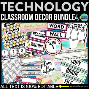 Technology Computer Lab Classroom Theme Decor Bundle
