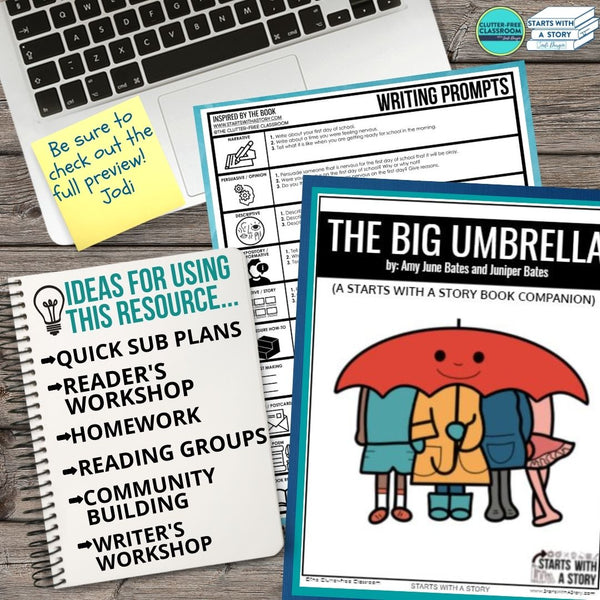 THE BIG UMBRELLA activities, worksheets & lesson plan ideas