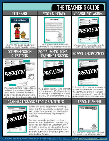 The Empty Pot activities and lesson plan ideas