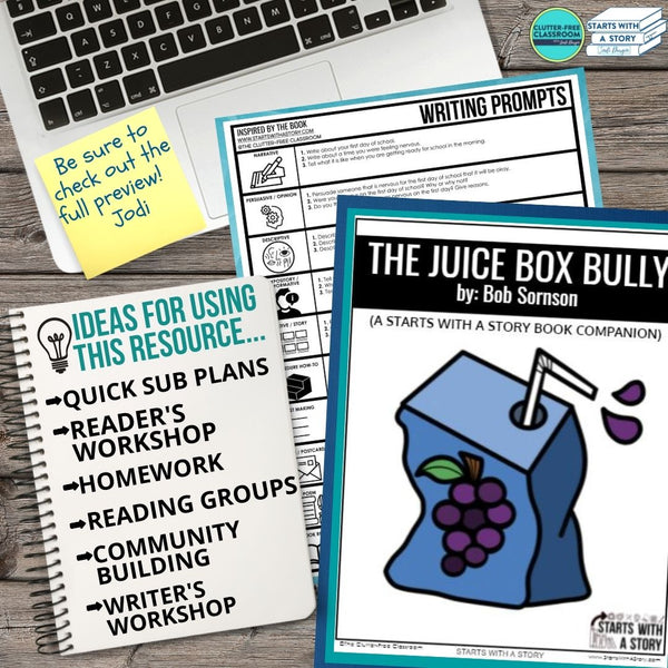 THE JUICE BOX BULLY activities, worksheets & lesson plan ideas
