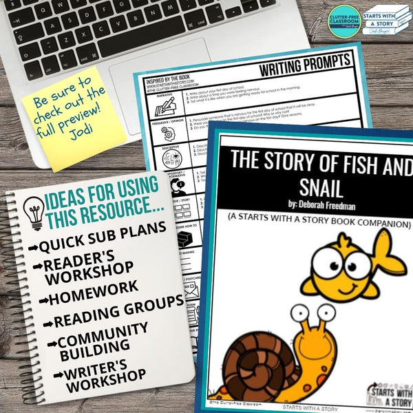 THE STORY OF FISH AND SNAIL activities, worksheets & lesson plan ideas