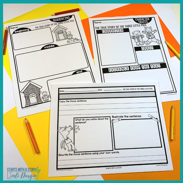The True Story of the Three Little Pigs activities and lesson plan ideas