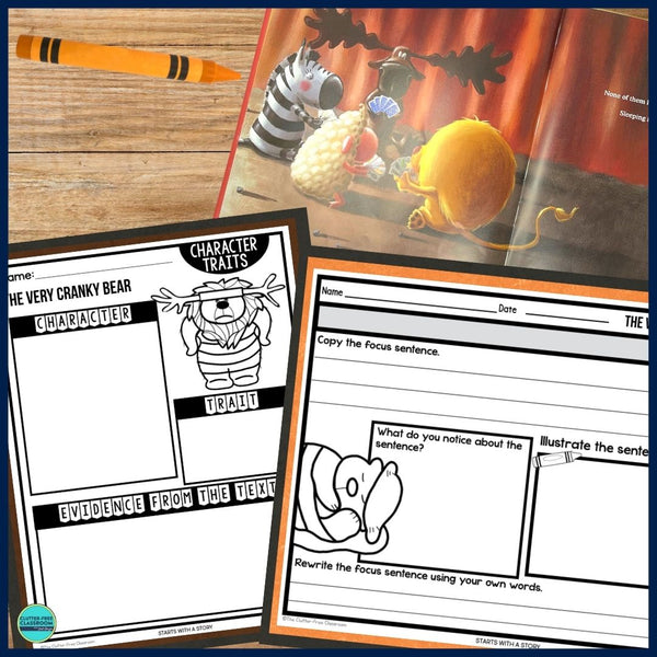THE VERY CRANKY BEAR activities, worksheets & lesson plan ideas