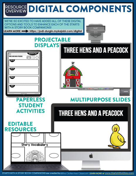 Three Hens and a Peacock activities and lesson plan ideas