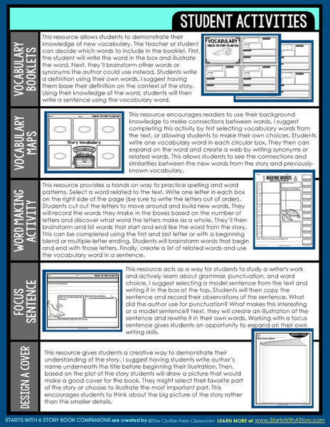 TIDDLER: THE STORY TELLING FISH activities, worksheets & lesson plan ideas