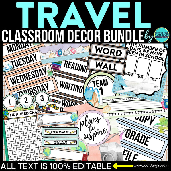 Travel Classroom Theme Decor Bundle