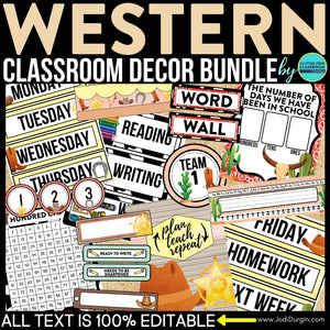 Western Classroom Theme Decor Bundle