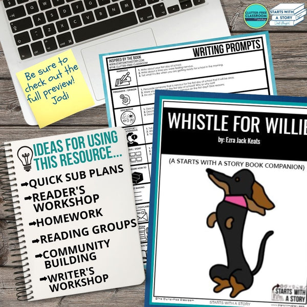 WHISTLE FOR WILLIE activities, worksheets & lesson plan ideas