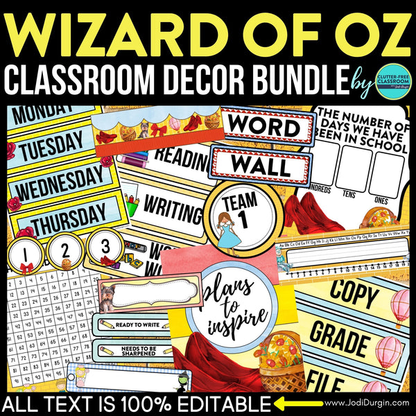 Wizard of Oz Classroom Theme Decor Bundle